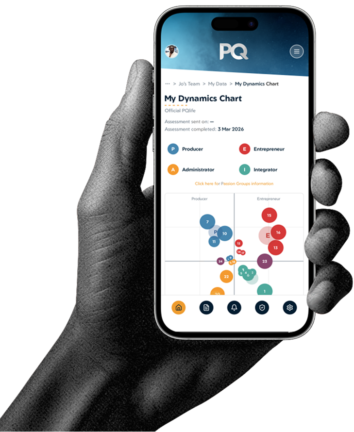PQlife app on phone